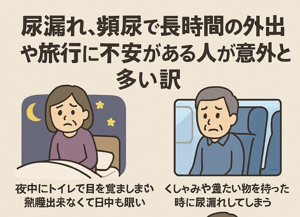 尿漏れ、頻尿で長時間の外出や旅行に不安がある人が意外と多い訳