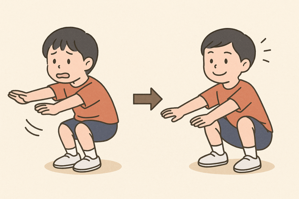 しゃがめない子どもが増えています